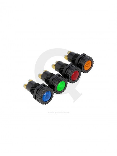 INDICADOR LUMINOSO QSP GRANDE DE PLASTICO NEGRO 12v 23.8mm