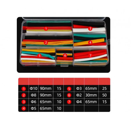 CAJA SURTIDO DE FUNDAS TERMORETRACTILES DE COLORES