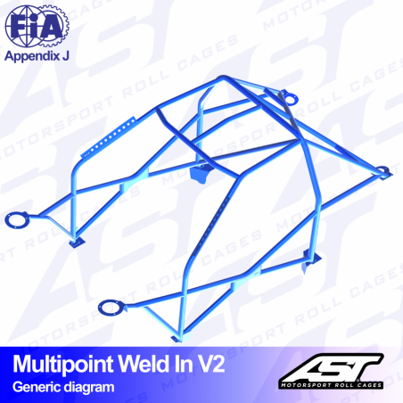 ARCO DE SEGURIDAD AUDI 100/200 (C3 Typ44 ) 4-PUERTAS SEDAN QUATTRO MULTIPUNTO A SOLDAR V2