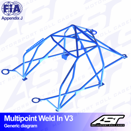 ARCO DE SEGURIDAD AUDI 100/200 (C3 Typ44 ) 4-PUERTAS SEDAN QUATTRO MULTIPUNTO A SOLDAR V3