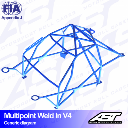 ARCO DE SEGURIDAD AUDI 100/200 (C3 Typ44 ) 4-PUERTAS SEDAN QUATTRO MULTIPUNTO A SOLDAR V4