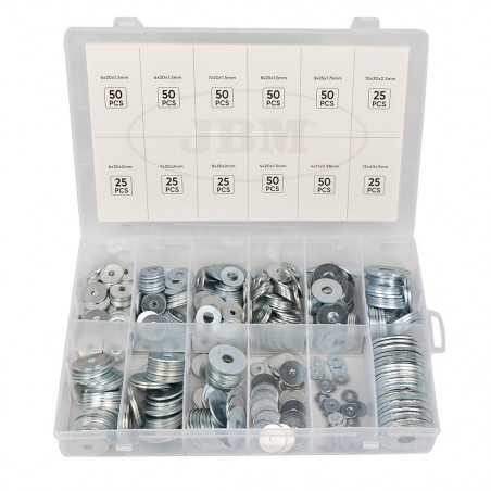 ESTUCHE DE ARANDELAS DE HIERRO GALVANIZADO 475 PCS