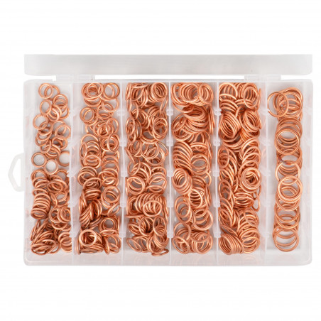 ESTUCHE DE ARANDELAS DE COBRE PARA TAPÓN DE CÁRTER 525 PCS