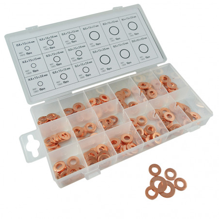 ESTUCHE DE ARANDELAS DE COBRE PARA INYECTOR 150 PCS
