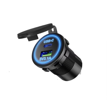 TOMA BRAND-R EMPOTRABLE TACTIL CON TOMA USB 3.1A Y USB-C