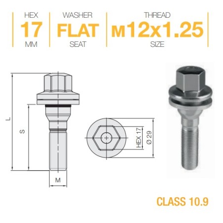 TORNILLO 17 W/WASH. 12X1.25X40
