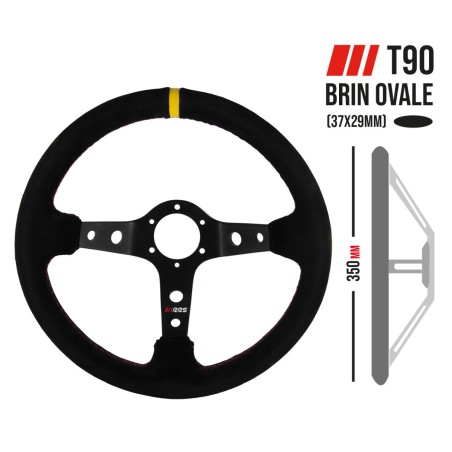 VOLANTE RRS CORSA T90 350mm NEGRO/ANTE