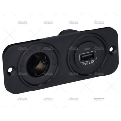 DOBLE MECHERO USB MARINE 12V