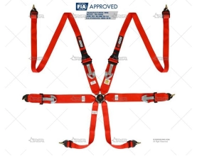 ARNES 6 PUNTOS FIA R6 2+3" HANS ROJO RRS