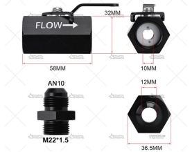GRIFO HIDRAULICO ENTRADA/SALIDA DASH 10 BRAND R