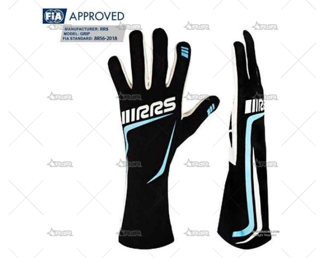 GUANTES RRS GRIP2 T.S NEGRO/AZUL FIA RRS