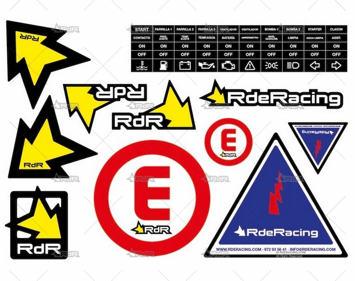 HOJA PEGATINAS SEGURIDAD RDR A4 R DE RACING