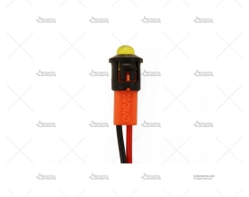 INDICADOR LED CON CABLE 12X 8mm AMARILLO RRS