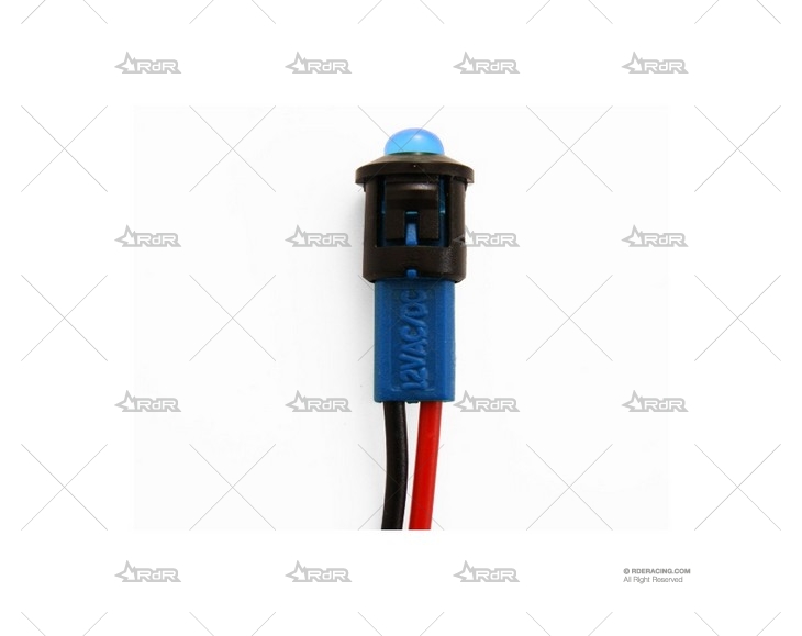 INDICADOR LED CON CABLE 12X 8mm AZUL RRS