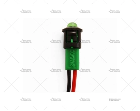 INDICADOR LED CON CABLE 12X 8mm VERDE RRS