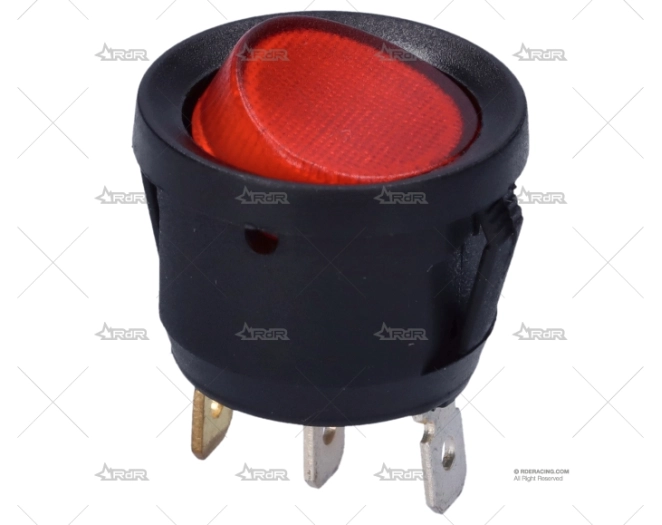 INT. ON-OFF 10A/12V/3PIN LUZ ROJA BRAND R