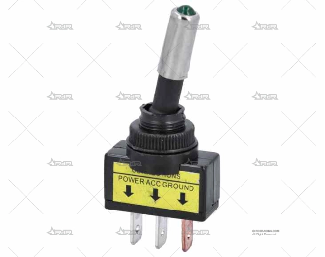 INT. ON-OFF 20A/12V/3PIN LUZ VERDE BRAND R
