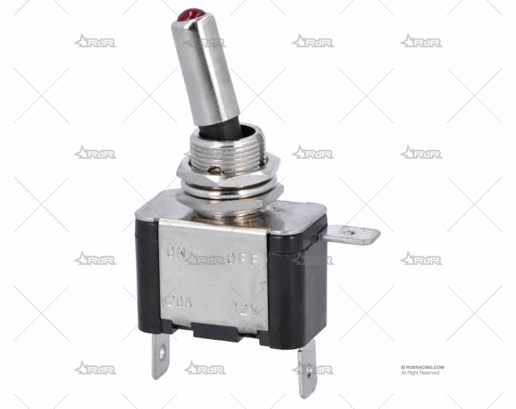 INT. ON-OFF 25A/12V/3PIN LUZ ROJA BRAND R