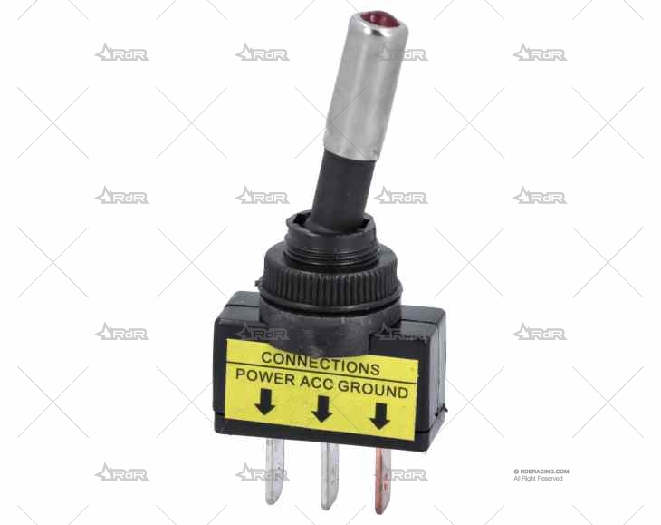 INTERRUPTOR ON-OFF 20A/12V/3PIN LUZ ROJA BRAND R