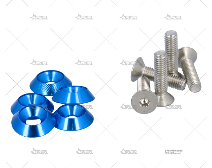 KIT 5 TORNILLOS + ARANDELAS M5 CÓNICAS A BRAND R