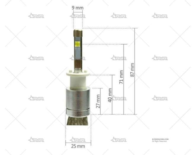 KIT BOMBILLAS H1 LED R3 6000K 80W/8000Lm KATUR