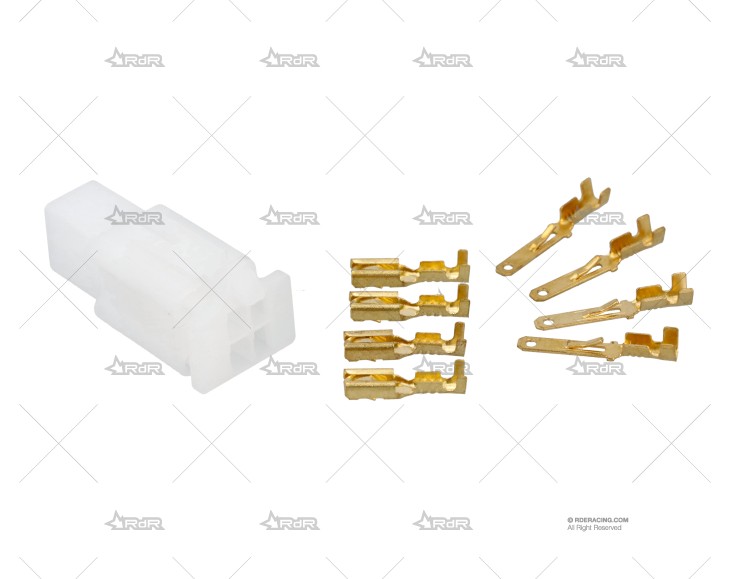 KIT CONECTOR ELECTRICO 4 PINES CON CLIP BRAND R