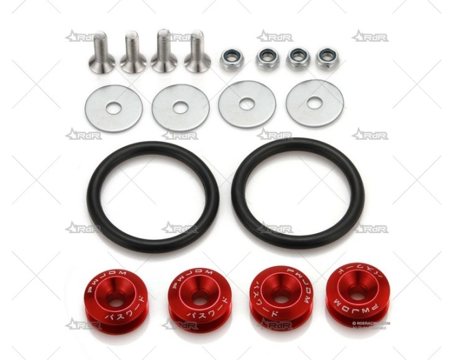 KIT FIJACIÓN PARACHOQUES CON GOMA (ROJO) BRAND R