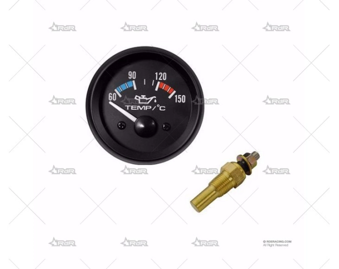 MANÓMETRO TEMP. ACEITE 52mm 12V NEGRO BRAND R