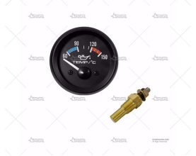 MANÓMETRO TEMP. ACEITE 52mm 12V NEGRO BRAND R