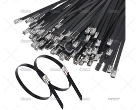 PACK 10 BRIDAS METÁLICAS INOX NEGRAS GRAYSTON