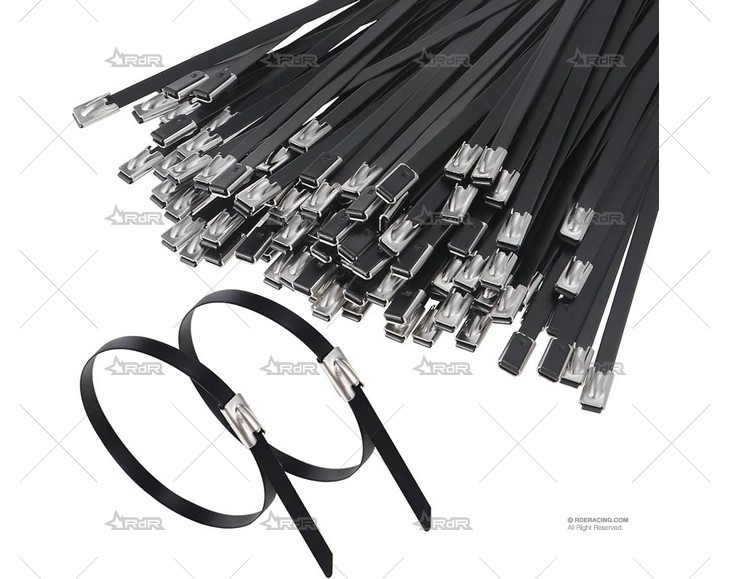 PACK 10 BRIDAS METÁLICAS INOX NEGRAS GRAYSTON