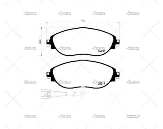 PASTILLA TAROX.114 VW GOLF MK7 R DEL. TAROX