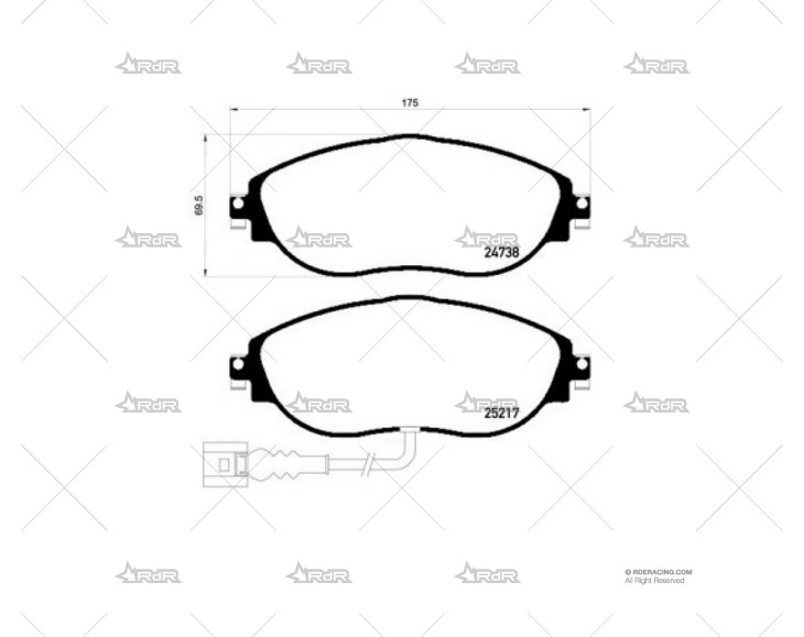 PASTILLA TAROX.114 VW GOLF MK7 R DEL. TAROX
