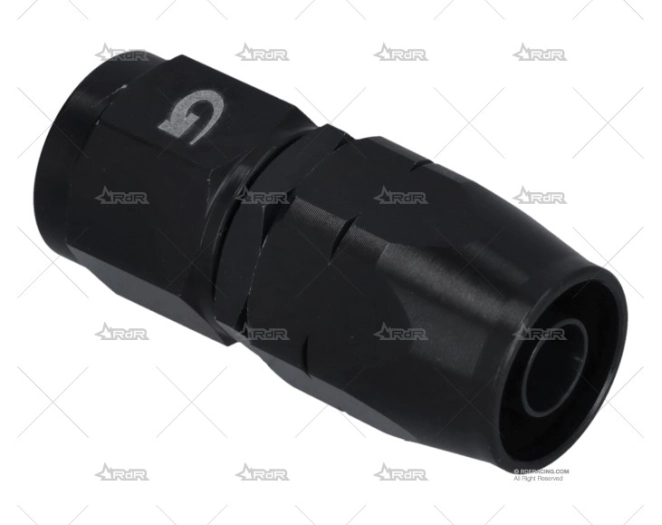 RACORD HEMBRA RECTO ALU. DASH 6 NEGRO GOODRIDGE