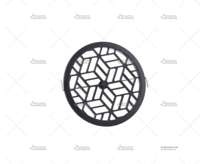 REJILLA REDONDA 115mm NEGRA CON MUELLE SIROCO