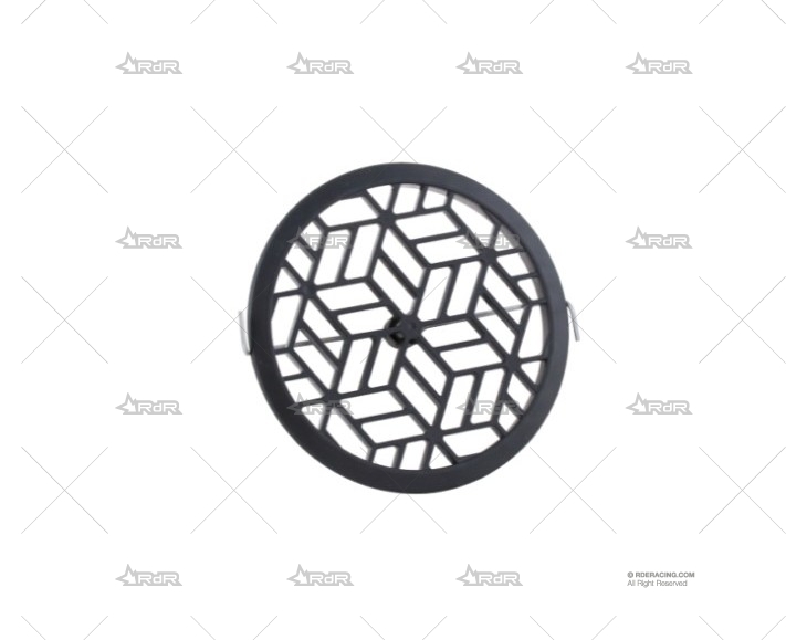 REJILLA REDONDA 115mm NEGRA CON MUELLE SIROCO