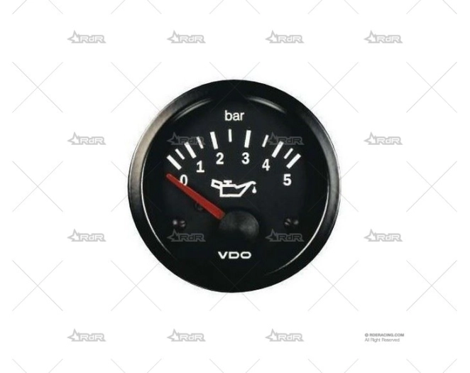 MANOMETRO PRESIÓN ACEITE VDO 0-5Br NEGRO VDO