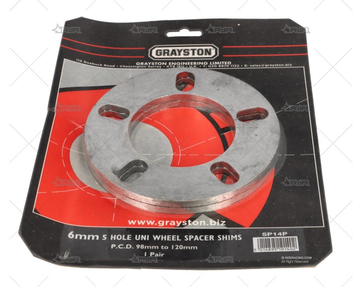 SEPARADOR RUEDA  6MM UNIVERSAL 5 GRAYSTON