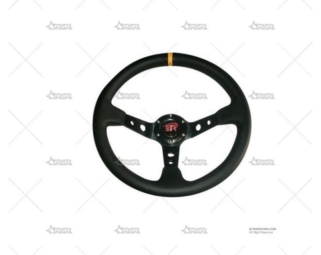 VOLANTE BTR 350mm 90mm NEGRO/PIEL BTR