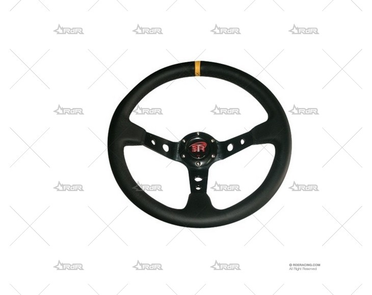 VOLANTE BTR 350mm 90mm NEGRO/PIEL BTR