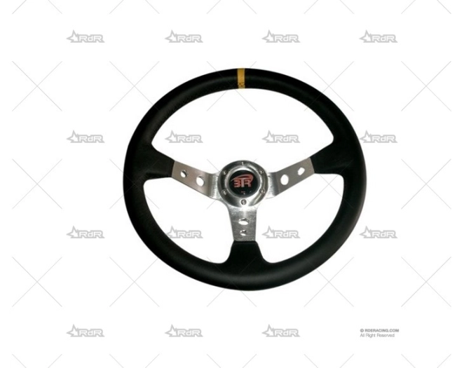 VOLANTE 350mm 90mm PLATA/PIEL BTR