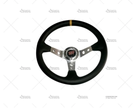 VOLANTE 350mm 90mm PLATA/PIEL BTR