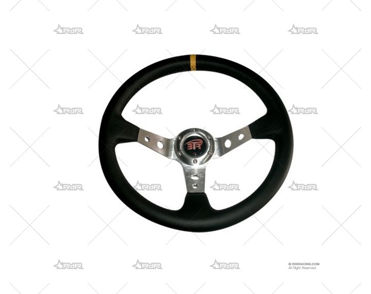 VOLANTE BTR 350mm 90mm PLATA/PIEL BTR