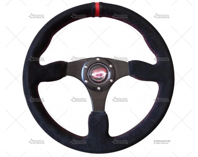 VOLANTE BTR 350mm PLANO NEGRO-ROJO/ANTE BTR