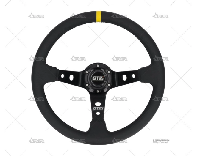 VOLANTE 350mm 90mm CEVENNES NEGRO/PIEL BRAND R