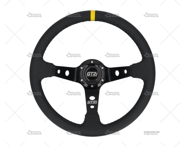 VOLANTE 350mm 90mm CEVENNES NEGRO/PIEL BRAND R