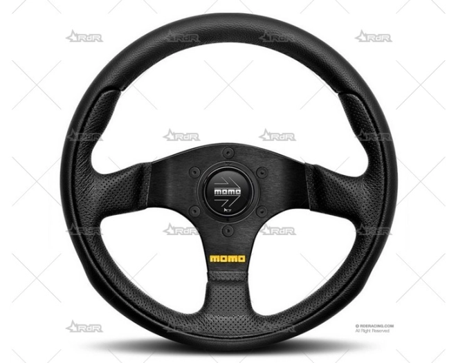 VOLANTE 280mm PLANO CUERO PERFORADO MOMO