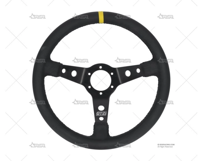 VOLANTE 350mm 75mm RACE NEGRO/PIEL