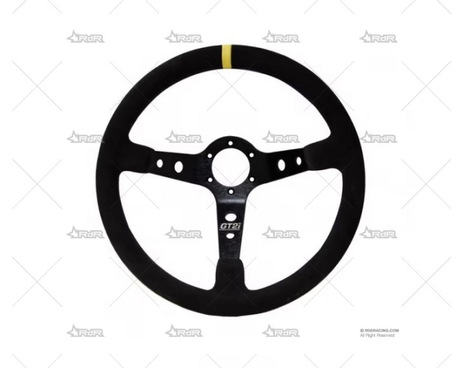 VOLANTE RACE NEGRO CUERO 75MM DESPLAZAMI BRAND R