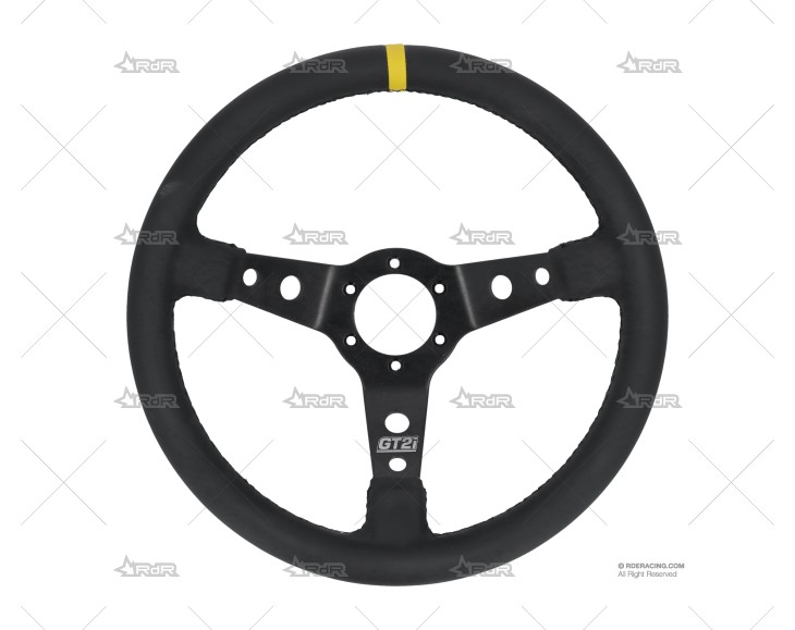 VOLANTE 350mm 75mm RACE NEGRO/PIEL